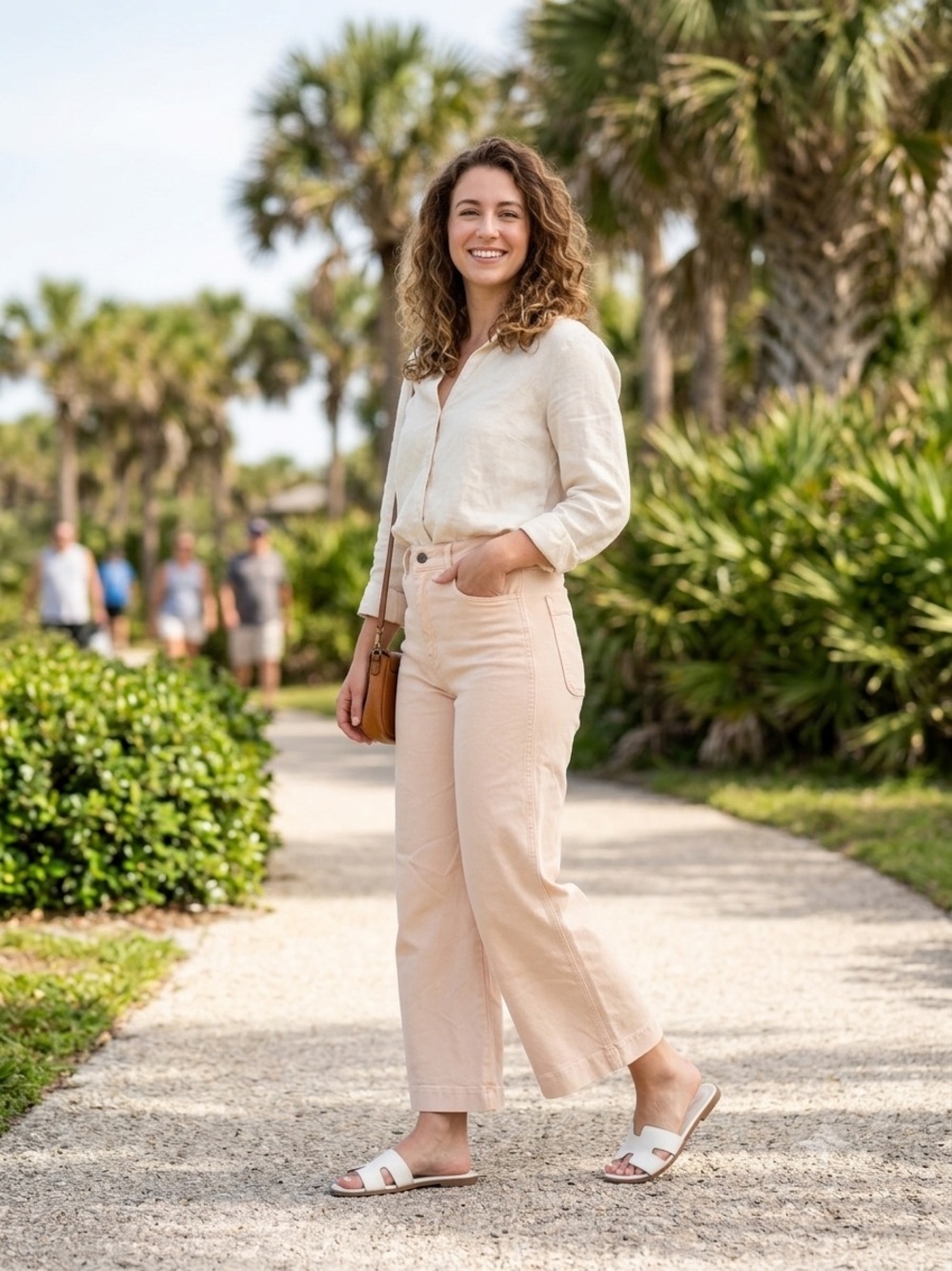OAT New York Pastel Pink High Rise Wide Leg Crop Jeans Pants Size 6 / 28